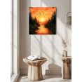 thumbnail image 5 of Wall Art Prints, Sunset Forest Framed Canvas Prints for Bedroom Living Room Bathroom Office, Country Orange Sky Trees Nature Scenery Gallery Wrap Wall Art Poster for Gifts Home Decor 12"x12", 5 of 9