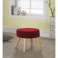 thumbnail image 2 of 13.5" Tall Mid-Century Design Foot Stool, Red Suede, 2 of 2