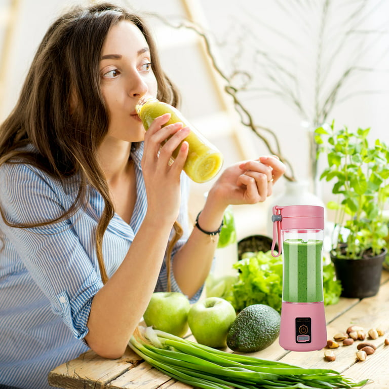 Portable Personal Blender Shake Smoothie for Kitchen Personal Size Blenders with Rechargeable USB, 380ml Traveling Fruit Veggie Juicer Cup with 6