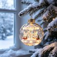 thumbnail image 7 of Lighted Christmas Ball Ornaments Clear Miniature Winter Scene Baubles with Glowing LED for Holiday Tree Decor, 7 of 7
