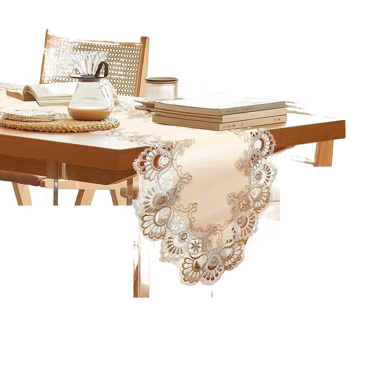 Lace Dining Table Runner, Coffee Table Runners 48 inches Long for Kitchen Home Christmas Party Decorations