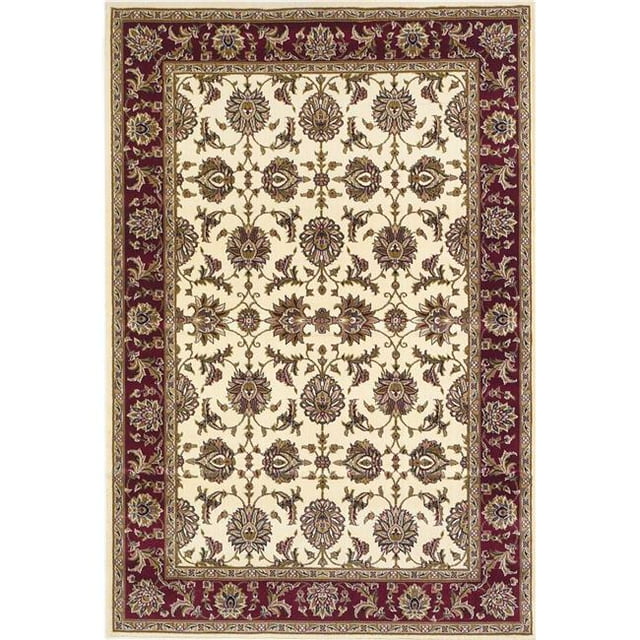 HomeRoots 353600 3 ft. 3 in. x 4 ft. 11 in. Polypropylene Ivory & Red Area Rug
