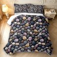 Erosebridal Purple Pink Stones Quilt Full,Smooth River Rocks Full ...