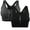 Gray,Black, variant on YouLoveIt Women's Sports Bra, 2 pack Front Zipper Closure Sports Bra Racerback Workout Bras, Removable Pad Tank Top Yoga Sports Bra Zip Front Sports Bra
