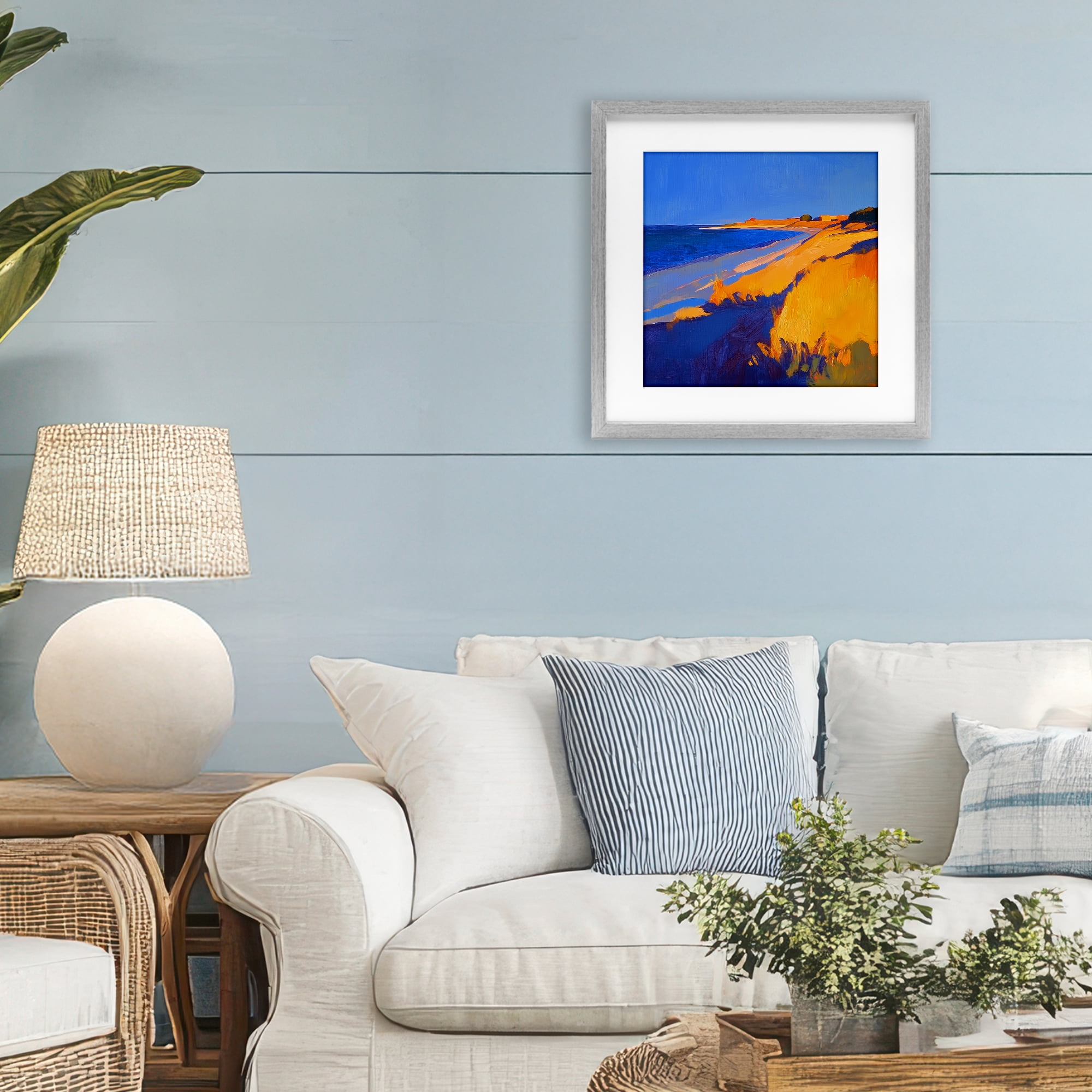 Stupell Industries Complimentary Coast Seascape Gray Framed Print Under Glass, design by Walker Noble