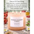 thumbnail image 2 of Raspberry Strawberry Vanilla 3-Wick Scented Soy Candle 15.8 oz | Large Sweet Berry Vanilla Scented Candle for Home | Relaxing Aromatherapy Candle | Strong Throw & Long Lasting, 2 of 3