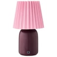 thumbnail image 3 of Mainstays 11 in Rechargeable LED Portable Table Lamp, Purple Base with Pink Linen Shade, Dimmable Touch Sensor, 3 of 5