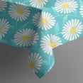 thumbnail image 5 of Turquoise Daisy Flower Yellow Centers Pattern Square Tablecloth,Waterproof Square Table Cover,Wipeable Spillproof Washable Table Cover for Home Kitchen Party Decor 52"x52"(132x132cm), 5 of 6