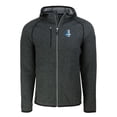 thumbnail image 2 of Men's Cutter & Buck  Heather Charcoal Detroit Lions Throwback Mainsail Sweater-Knit Full-Zip Hoodie, 2 of 3