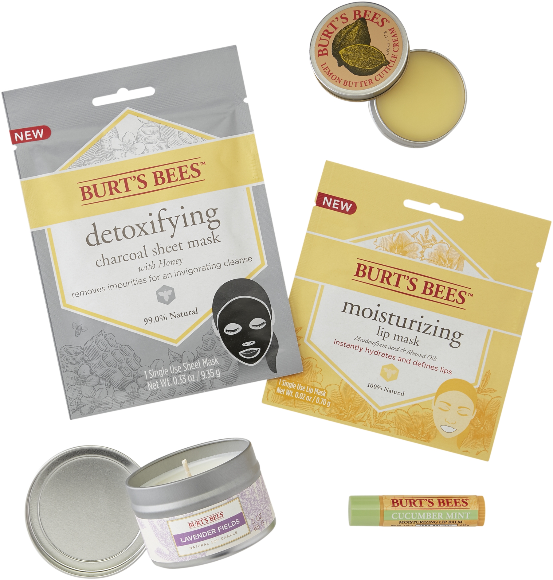 Burt's Bees Spa Collection Holiday Gift Set, 5 Products - Mini Candle, Lip Mask, Lip Balm, Face Mask and Cuticle Cream - image 3 of 3