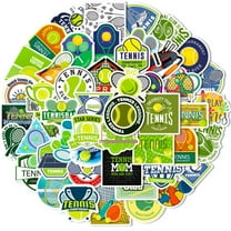Hzzsbu 50pcs Tennis Theme Stickers - Diy Decorative Graffiti Decals for Phone, Laptop, Bottles & Scrapbook