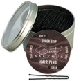 thumbnail image 1 of Horquillas para el cabello en forma de U Super Grip, 400 quilates aproximadamente, práctica lata reutilizable (negro), 1 of 5