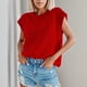 thumbnail image 2 of Camiseta de punto sin mangas, cuello redondo, informal y lisa para mujer - Jersey de poliéster, 2 of 6