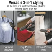 CHI SteamPress 3-in-1 Handheld Garment Steamer for Clothes, Travel Steamer & Iron, Black
