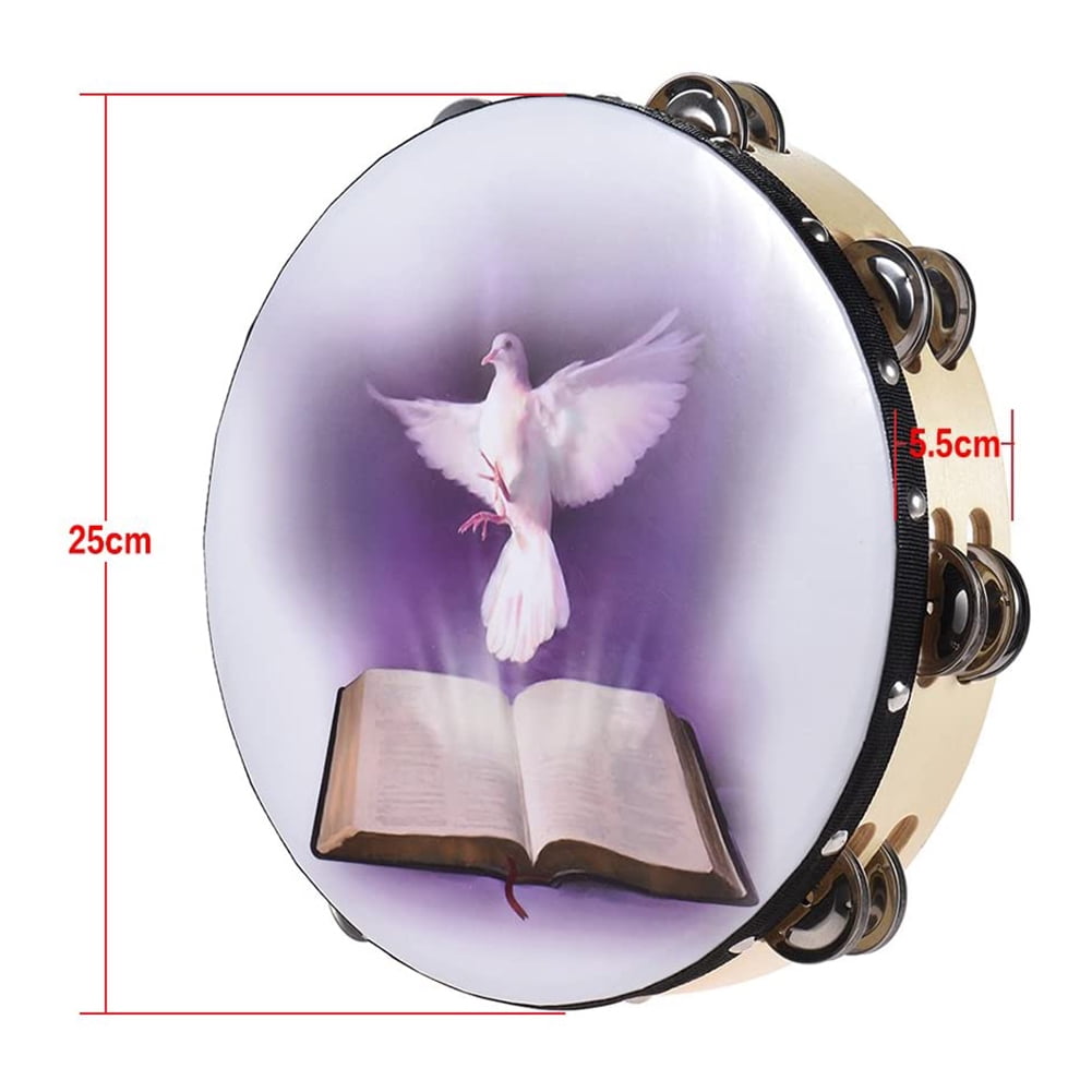 Hot Sale Tambourine Double Row Jingle Percussion Instrument Church