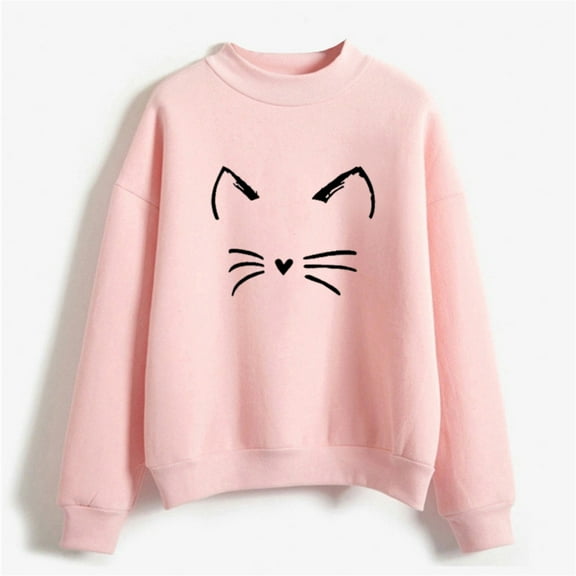 Pink Sweaters for Women Autumn Winter O Neck Solid Color Prints Long Sleeve Pullover Sweatshirt Womens Fall Fashion 2025