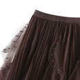 thumbnail image 3 of IROINNID Women's Fashion Skirt Flower Embroidery High Waist Mesh Beading Mid Comfort Waist Mid Solid Color Skirt, 3 of 6
