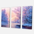 thumbnail image 3 of Designart ' The River Original With Winter Landscape ' Lake House Canvas Wall Art Print, 3 of 3