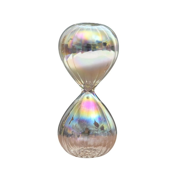 Reloj de arena decorativo, adorno, temporizador de arena nórdico, reloj de arena de vidrio, reloj de arena rayado 5min