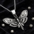 thumbnail image 5 of ZMY Home Gothic Death's-head Hawkmoth Necklace, Vintage Skull Moth Pendant Silver Statement Jewelry for Women, 5 of 5