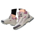 thumbnail image 4 of XIMIN Chaussures de Randonnée Montantes pour Femmes en Cuir à Lacets à Bout Rond Antidérapantes Confortables Imperméables Robustes Chaussures de Travail Adaptées à la Randonnée, au Camping et à l'Escalade en Plein Air, 4 of 7