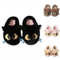 thumbnail image 4 of Kids Cat Plush Slippers, Winter Warm Cartoon Slip On House Slippers, Thick Non Slip Sole Indoor Bedroom Slippers for Girls Boys 5-13 Years, 4 of 9