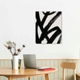 thumbnail image 3 of Acheng Framed Abstract Wall Art Canvas Set Lines Pictures Modern Mid Century Boho Wall Decor Minimalist Abstract Black Stroke Lines Canvas Artwork Living Room Bedroom Home Office 12x16 in, 3 of 5