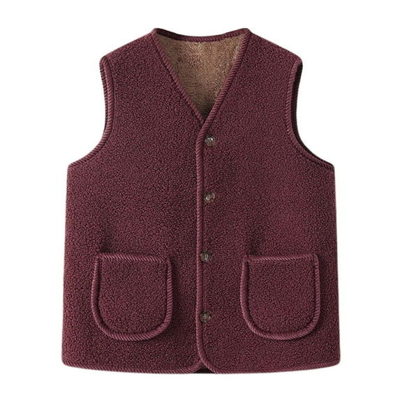 Women's Warm Lamb Wool Vest Thickened Sleeveless Outerwear Cardigan For Autumn Winter Comfortable Stylish