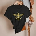 thumbnail image 4 of Women Spring Summer Cartoon Bee Flower Printed Short Sleeve O-Neck T-Shirt Top Leisure Streetwear, 4 of 5