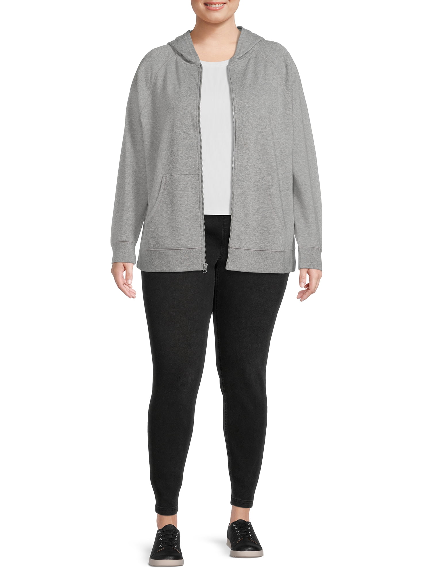 Terra & Sky Women's Plus Size Fleece Zip Up Hoodie