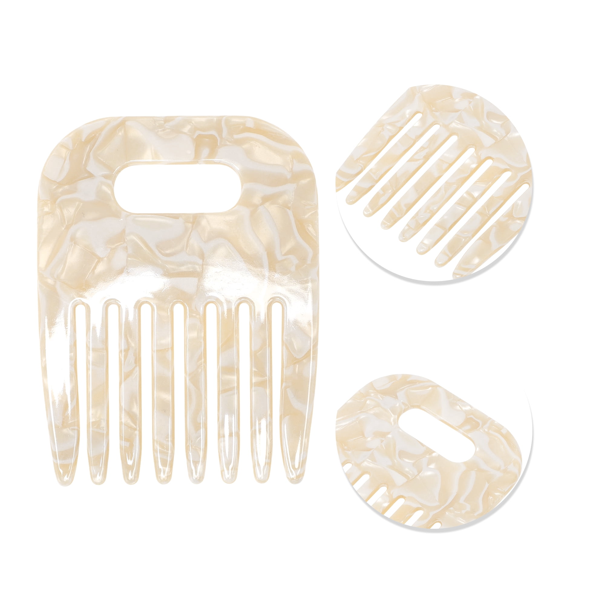 Unique Bargains 1 Piece Women Durable Vintage Acetate Comb for Curly Hair Yellow