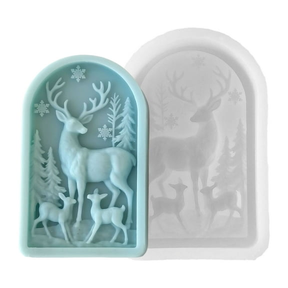 3. Festive Reindeer Carved Silicone Molds for Handmade Chocolate, Soap & Holiday Decorations