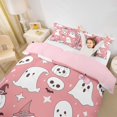 thumbnail image 3 of Homewish Cute Ghost Pumpkin Twin Duvet Cover for Kids, Kawaii Halloween Stars Twin Bedding, Pink Reversible, 2 Pieces, 1 Duvet Cover and 1 Pillowcase, 3 of 6