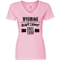 thumbnail image 3 of Inktastic Wyoming Awesome Since 1890 Women's V-Neck T-Shirt, 3 of 5
