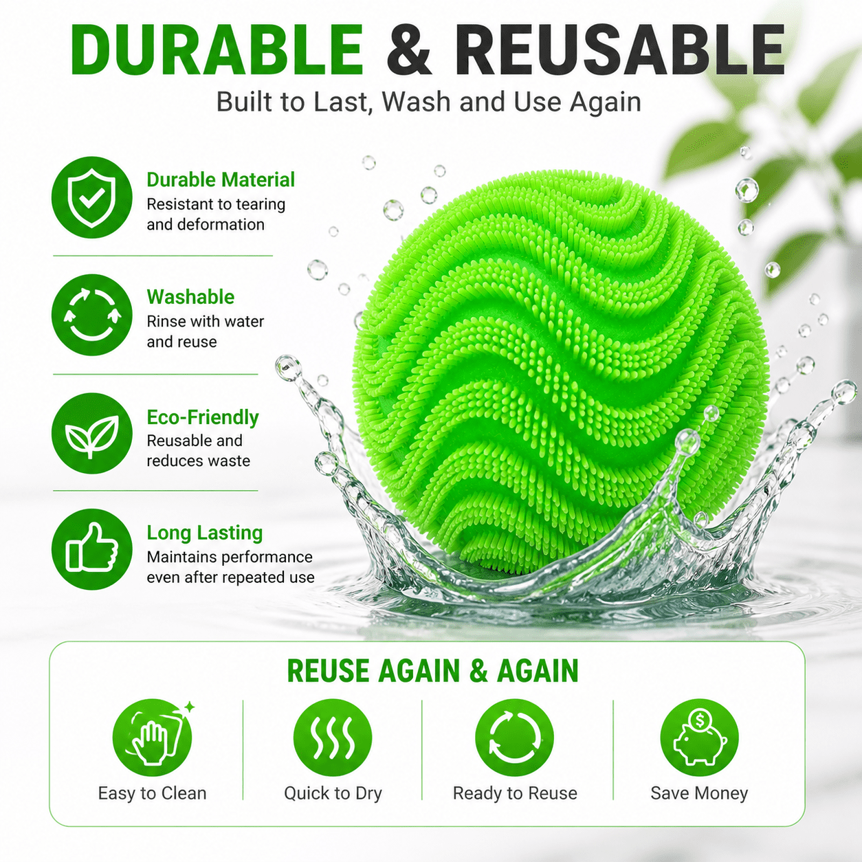 Silicone Stress Ball, Textured Squeeze Ball, Soft Elastic Hand Grip Ball for Desk, Office, Home, Travel and Everyday Focus