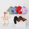 thumbnail image 7 of Aayomet Toddler Coats Bear-Ear Print Hooded Puffer Jacket for Baby Zip-Up Winter Coat (Khaki,4-5 Years), 7 of 7