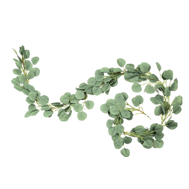 Cateissary Guirnalda de eucalipto verde Artificial de 2M, hojas de vid, plantas artificiales de ratán falso, de hiedra, decoración de pared, guirnaldas 2ms verde Cateissary HA002561-01
