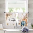 thumbnail image 4 of Sheer Curtains 54 Inches Long, Thanksgiving Wheat Botanical Vintage Light Filtering Window Curtains for Living Room, Orange Blue Pumpkin Fall Rod Pocket Voile Sheer Drapes, 52"W x 54"L, 2 Panels, 4 of 9