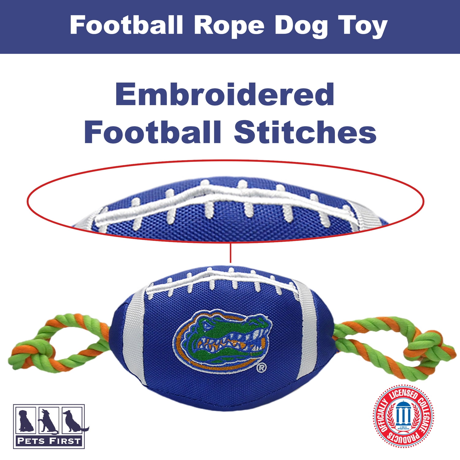 Pets First Collegiate Florida Gators Nylon Football-Licensed