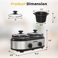 thumbnail image 2 of Sunvivi Dual Slow Cooker Buffet Server with 2 Glass Lids and 3 Temp Settings for Parties, 2 of 6