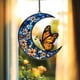 thumbnail image 4 of Luces solares mariposas flores luna decoración jardín, metal resistente, 2 niveles, para terraza, luces solares para exteriores, luces solares decorativas, luces solares de jardín\, 4 of 9