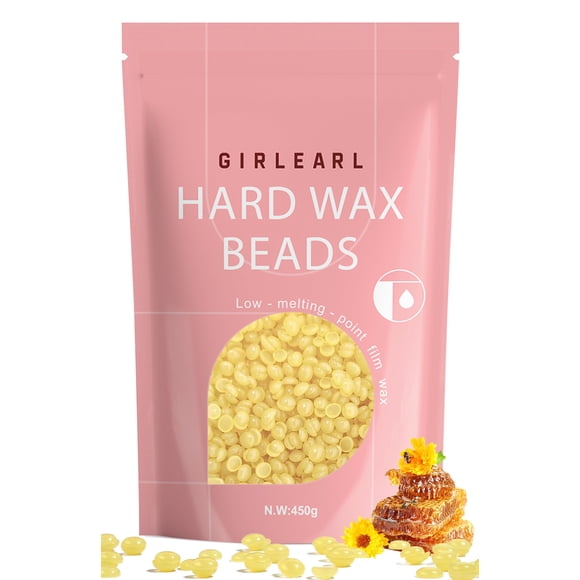 Cera dura Wax Beads GIREARLE, 450 g, miel para depilación