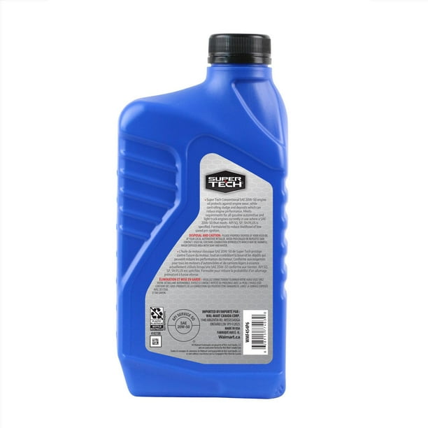 Super Tech 20W50 Conventional Engine Oil, 946 ML - Walmart.ca