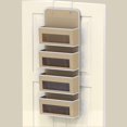 thumbnail image 4 of Organizador de armario de puerta Soporte de armario sobre puerta / montaje en pared Ahorre ganchos Ventana visualizada 4 bolsillos Bolsas de Beige Soledad Bolsillo de almacenamiento, 4 of 8