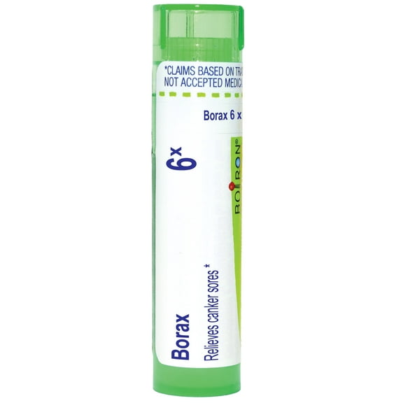 Boiron Borax 6X, Homeopathic Medicine for Canker Sores, 80 Pellets