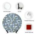 thumbnail image 4 of Disketp Blue Bathroom Ceramic Plate Dinner Plates Bone China Decorative Plates Art Ceramic Ornaments for Wall Hanging Decoration -6in, 4 of 6