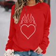 thumbnail image 2 of Sweatshirt For Women Valentines Shirts Love Heart Graphic Long Sleeve Funny Sweater Pullover Tops Festival Red Sweatshirt Hoodies For Women, 2 of 4
