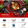 thumbnail image 3 of Hot Plate, Techwood Electric Stove for Cooking, 1500W Countertop Single Burner with Adjustable Temperature & Stay Cool Handles, 7.5” Cooktop for Home/RV/Camp, Compatible for All Cookwares, Red, 3 of 4
