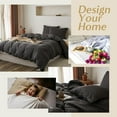 thumbnail image 5 of Simple&Opulence Linen Duvet Cover Set-Pure Linen 3 Pieces Bedding Set, 1 Duvet Cover 78 × 86 Inches and 2 Pillowcases-Coconut Button Collection Soft & Cozy ,Cooling Bedding-Dark Gray, Full, 5 of 9