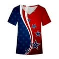 thumbnail image 5 of Patlollav Womens Plus Size Clearance Women Fashion Summer V-Neck Short Sleeve Print Casual T-Shirt Blouse, 5 of 5